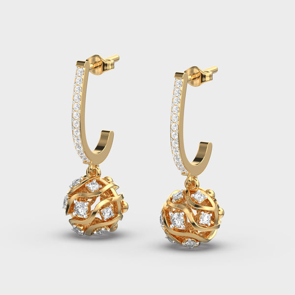 Meteor from the Sky Diamond Drop Earrings