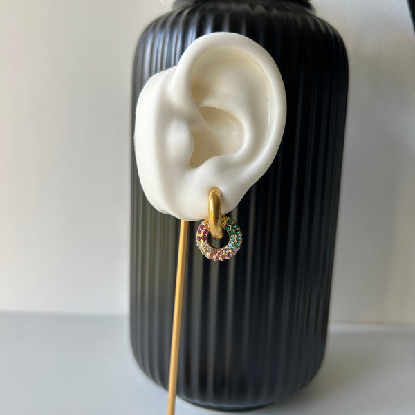MULTIGEMA HOOPS - 18K GOLD PLATED