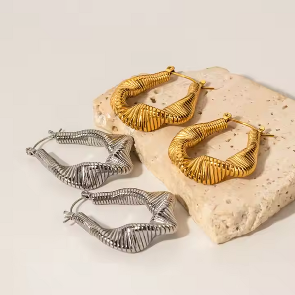 SPIRAL HOOPS - 18K GOLD PLATED