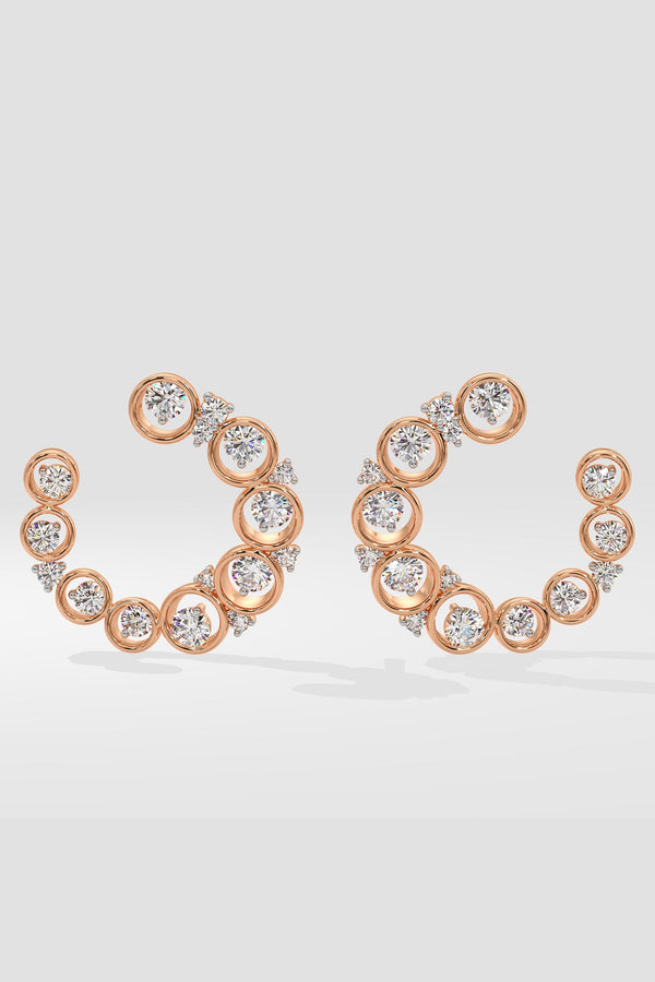 Bubble Diamond Front Hoops