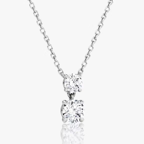 Double Round Lab Grown Diamond Pendant