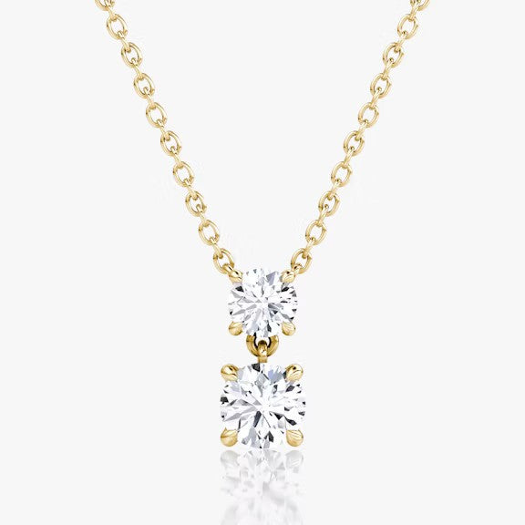 Double Round Lab Grown Diamond Pendant