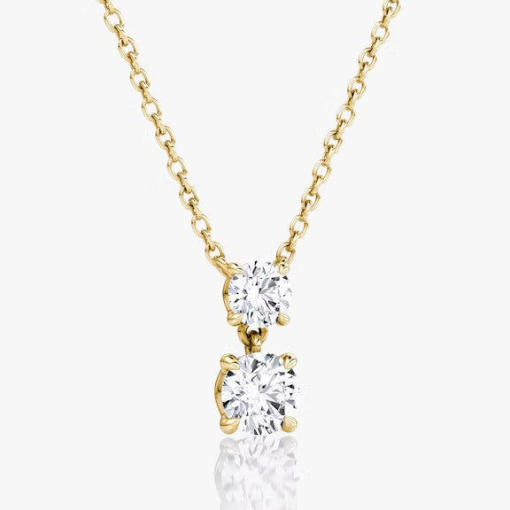 Double Round Lab Grown Diamond Pendant