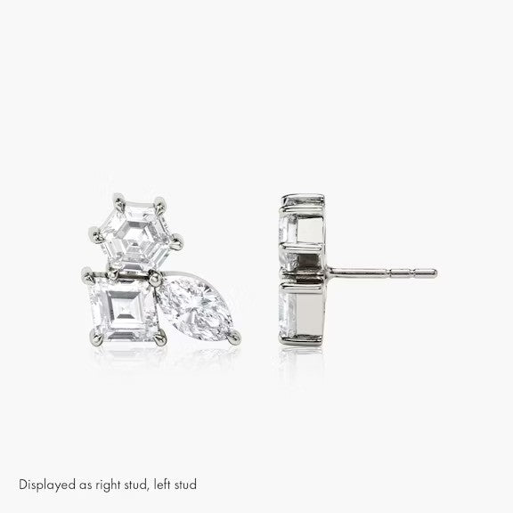 Asscher Marquise Mix Shape Lab Diamond Earring