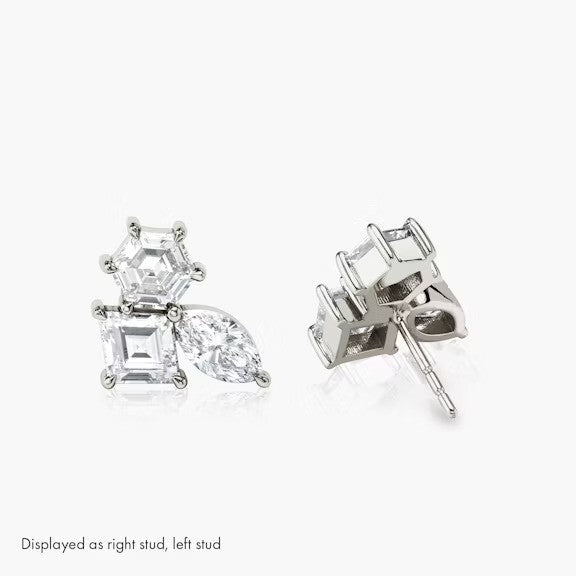 Asscher Marquise Mix Shape Lab Diamond Earring