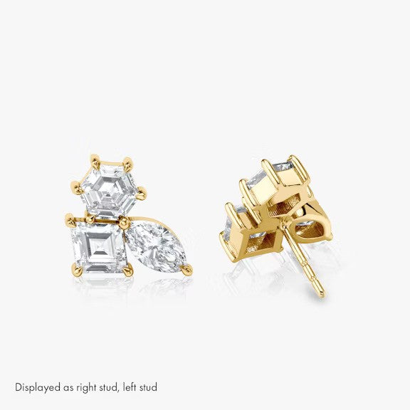 Asscher Marquise Mix Shape Lab Diamond Earring