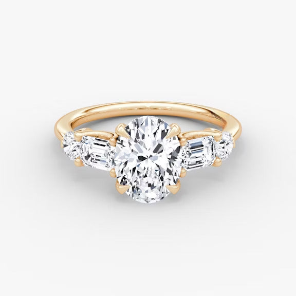 Anomaly Oval & Emerald Lab Grown Diamond Engagement Ring