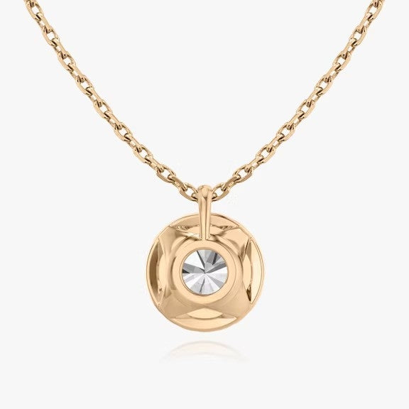 Vertical Round Princess Lab Diamond Pendant