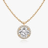 Vertical Round Princess Lab Diamond Pendant