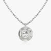 Vertical Round Princess Lab Diamond Pendant