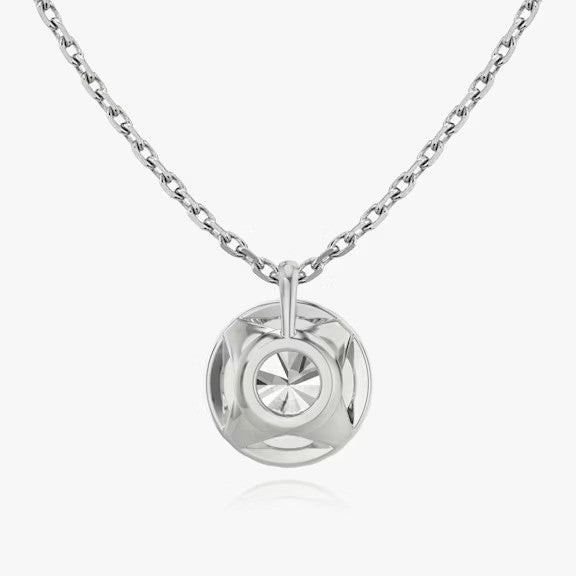Vertical Round Princess Lab Diamond Pendant