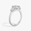 Three Stone Round Pavé Lab Diamond Engagement Ring