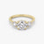 Three Stone Round Pavé Lab Diamond Engagement Ring