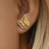 HALF-WING STUDS - 18K GOLD-PLATED