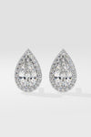 2 ct Pear Solitaire Halo Earrings