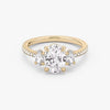 Three Stone Oval Pavé Lab Diamond Engagement Ring
