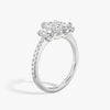 Three Stone Oval Pavé Lab Diamond Engagement Ring