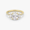 Three Stone Oval Pavé Lab Diamond Engagement Ring