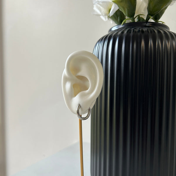 SLEEPER MINI HOOPS (12mm)- 18K WHITE/GOLD-PLATED