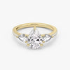 Three Stone Pear Pavé Lab Diamond Engagement Ring