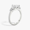 Three Stone Pear Pavé Lab Diamond Engagement Ring