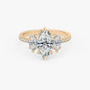 Three Stone Marquise Pavé Lab Diamond Engagement Ring
