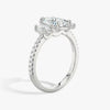 Three Stone Marquise Pavé Lab Diamond Engagement Ring