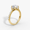 Aura Halo Pavé Cushion Lab Grown Diamond Ring