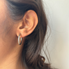 SLEEPER HOOPS (18MM) - 18K WHITE/GOLD-PLATED