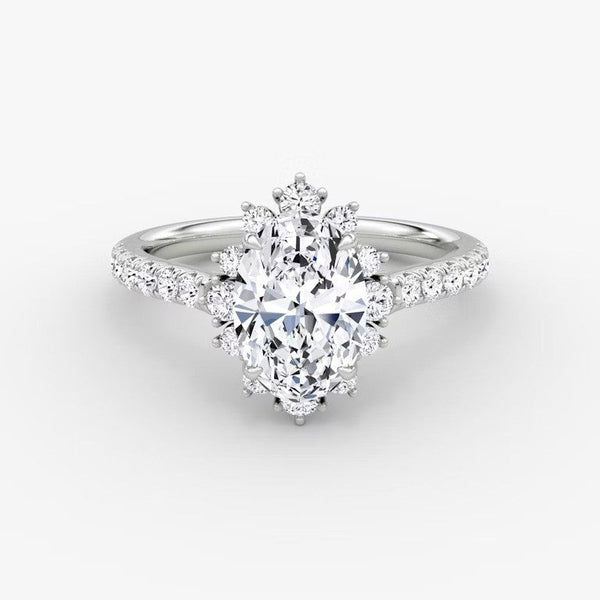 Aura Halo Pavé Oval Lab Grown Diamond Ring