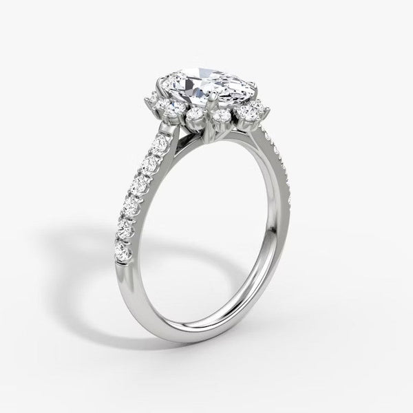 Aura Halo Pavé Oval Lab Grown Diamond Ring