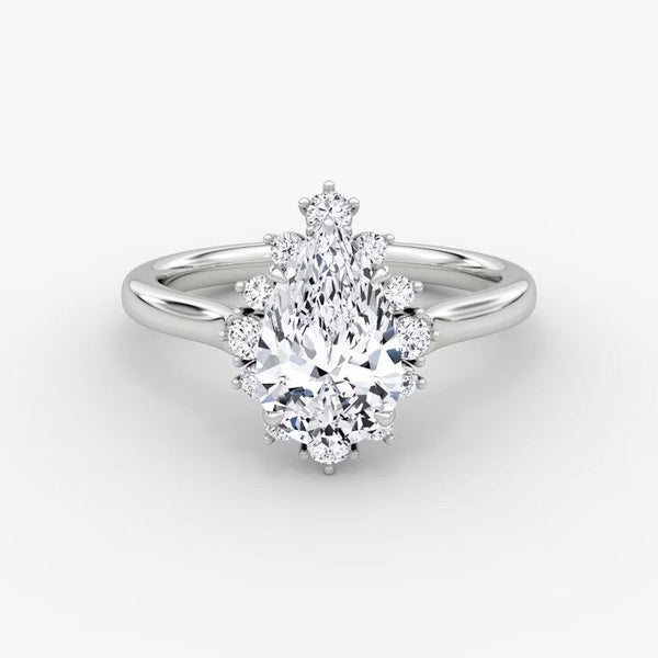 Aura Halo Pear Lab Grown Diamond Ring