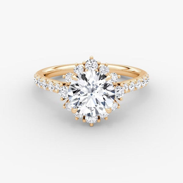 Aura Halo Pavé Round Lab Grown Diamond Ring