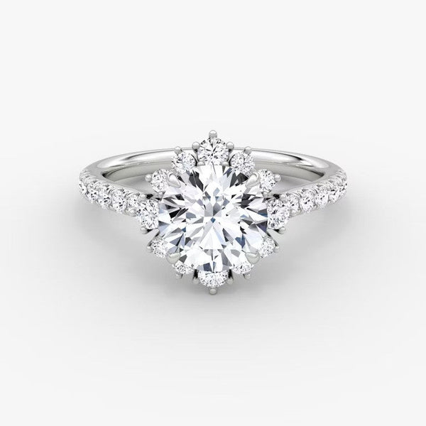 Aura Halo Pavé Round Lab Grown Diamond Ring
