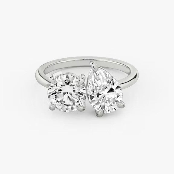 Toi et Moi Round Pear Lab Grown Diamond Ring
