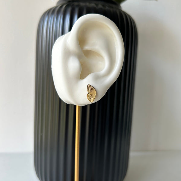 HALF-WING STUDS - 18K GOLD-PLATED