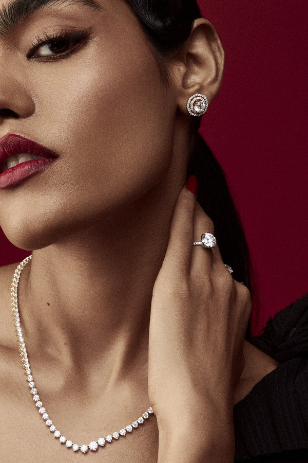 2 ct Twin Halo Earrings