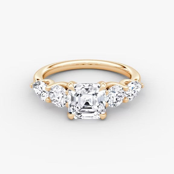 Anomaly Asscher & Pear Lab Grown Diamond Engagement Ring