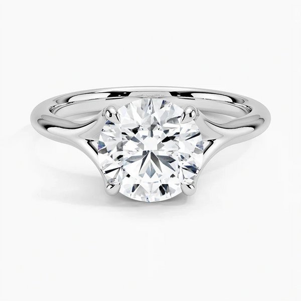 Branched Round Lab Grown Diamond Engagement Ring