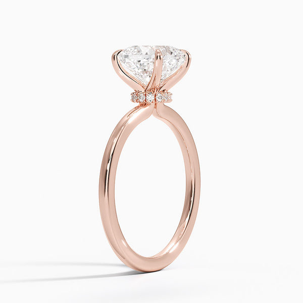 Hidden Halo Cushion Lab Grown Diamond Engagement Ring