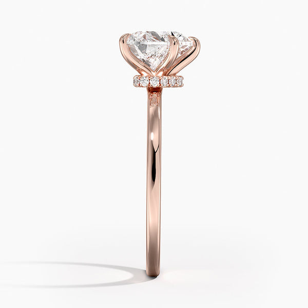 Hidden Halo Heart Lab Grown Diamond Engagement Ring