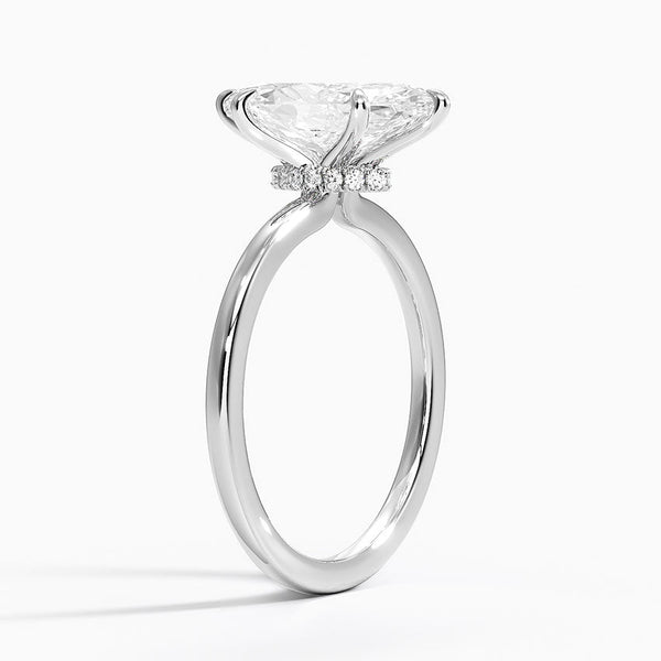 Hidden Halo Marquise Lab Grown Diamond Engagement Ring