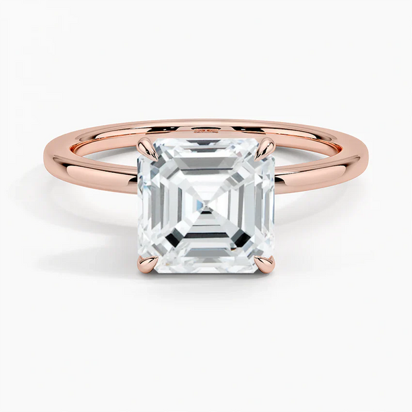 Hidden Halo Asscher Lab Grown Diamond Engagement Ring