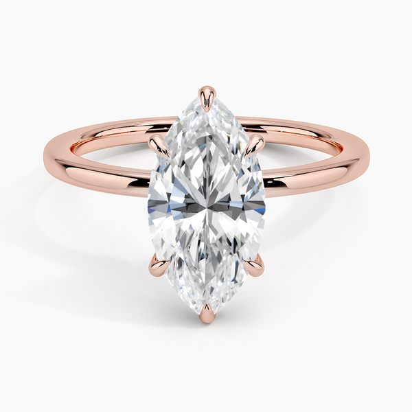 Hidden Halo Marquise Lab Grown Diamond Engagement Ring