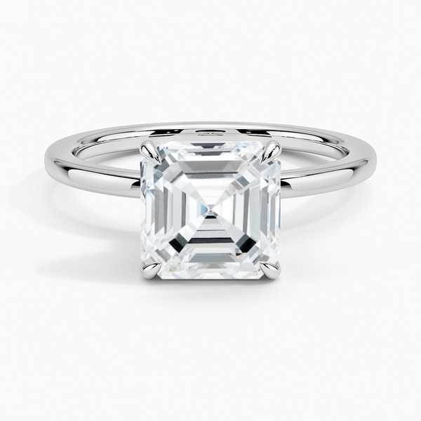 Hidden Halo Asscher Lab Grown Diamond Engagement Ring