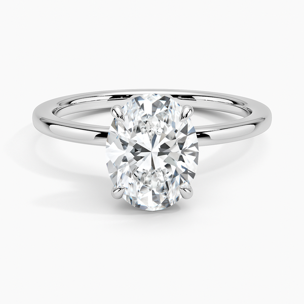 Hidden Halo Oval Lab Grown Diamond Engagement Ring