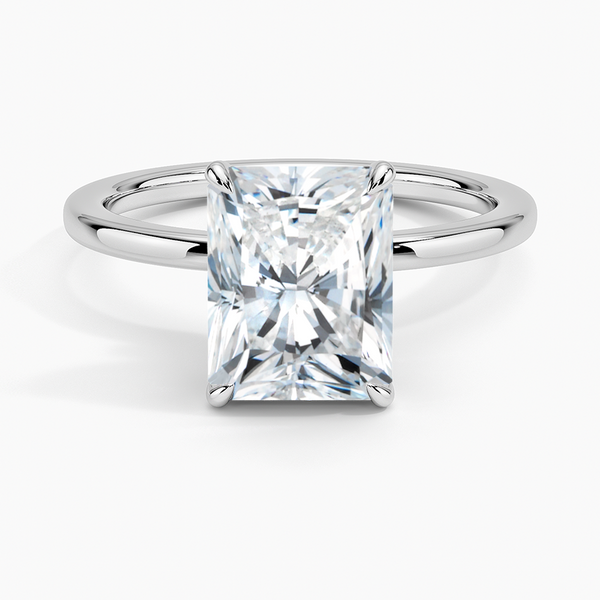 Hidden Halo Radiant Lab Grown Diamond Engagement Ring