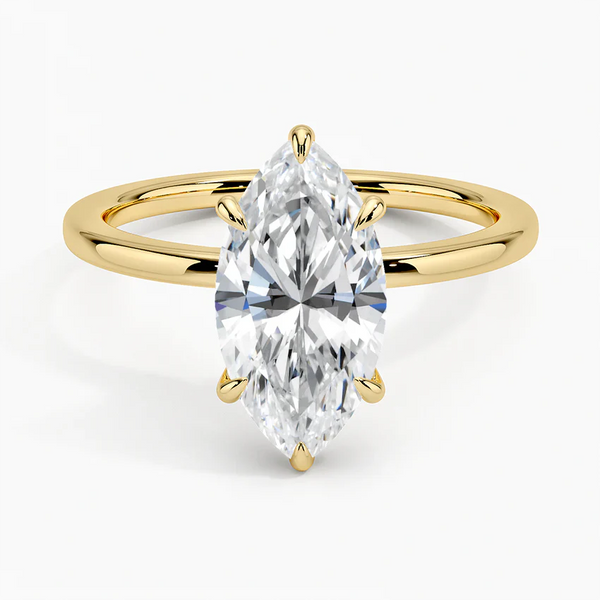 Hidden Halo Marquise Lab Grown Diamond Engagement Ring