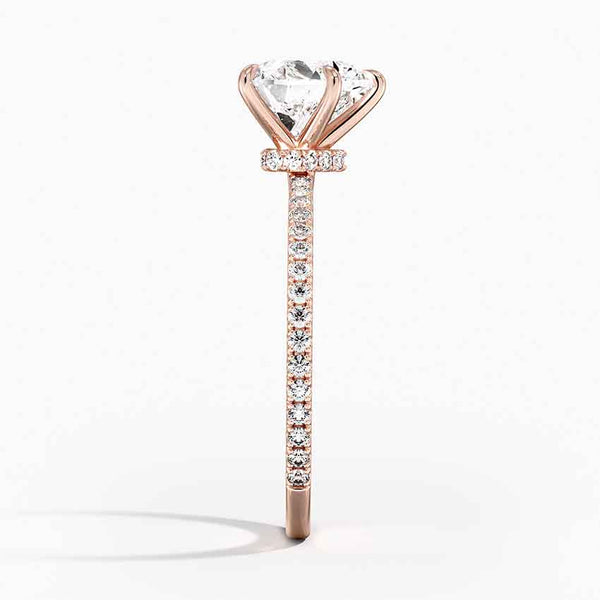 Hidden Halo Pavé Heart Lab Diamond Engagement Ring