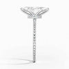 Hidden Halo Pavé Marquise Lab Diamond Engagement Ring